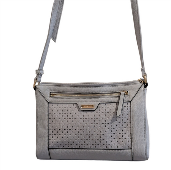 Tignanello Handbags - Tignanello Crossbody Genuine Leather Bag , Blue gray , Numerous Compartments,GUC